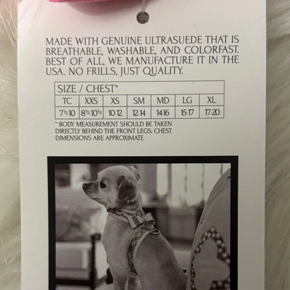 Susan Lanci Tinkie Collar & Harness - Pink XXS - Picture 3 of 5